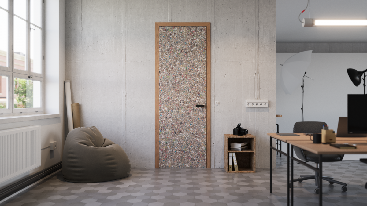 Türen aus recycelten Getränkekartons