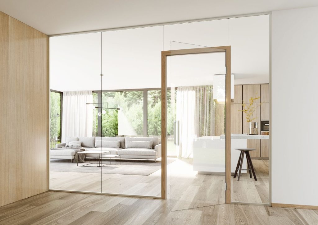 Flexible Glastrennwand-Systeme wie MOON SWING oder MOON SLIDE